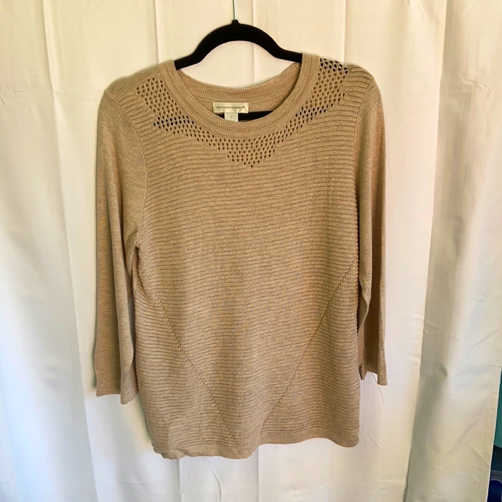 Christopher Banks tan lightweight sweater